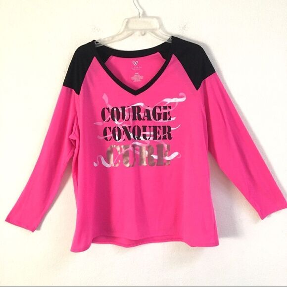 Livi Active cure for cancer V-neck longsleeve tee 18/20 - Picture 1 of 4